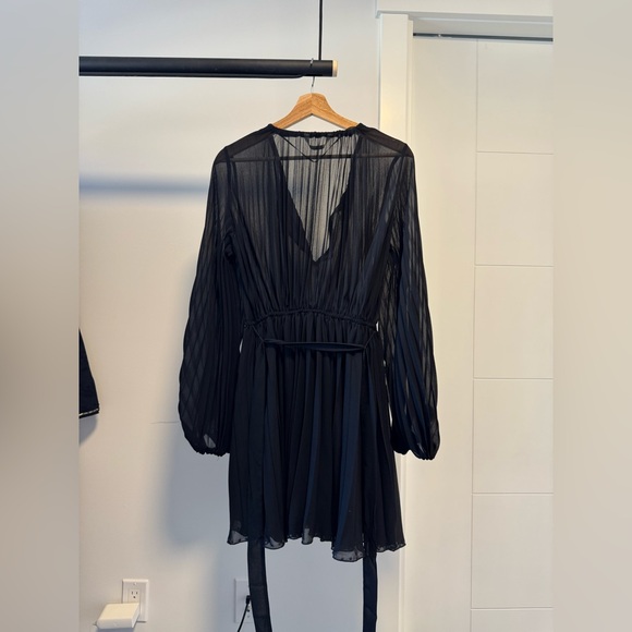 Zara Pleated Dress with Belt - Picture 4 of 5